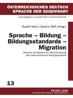cover image of Sprache  Bildung  Bildungsstandards  Migration